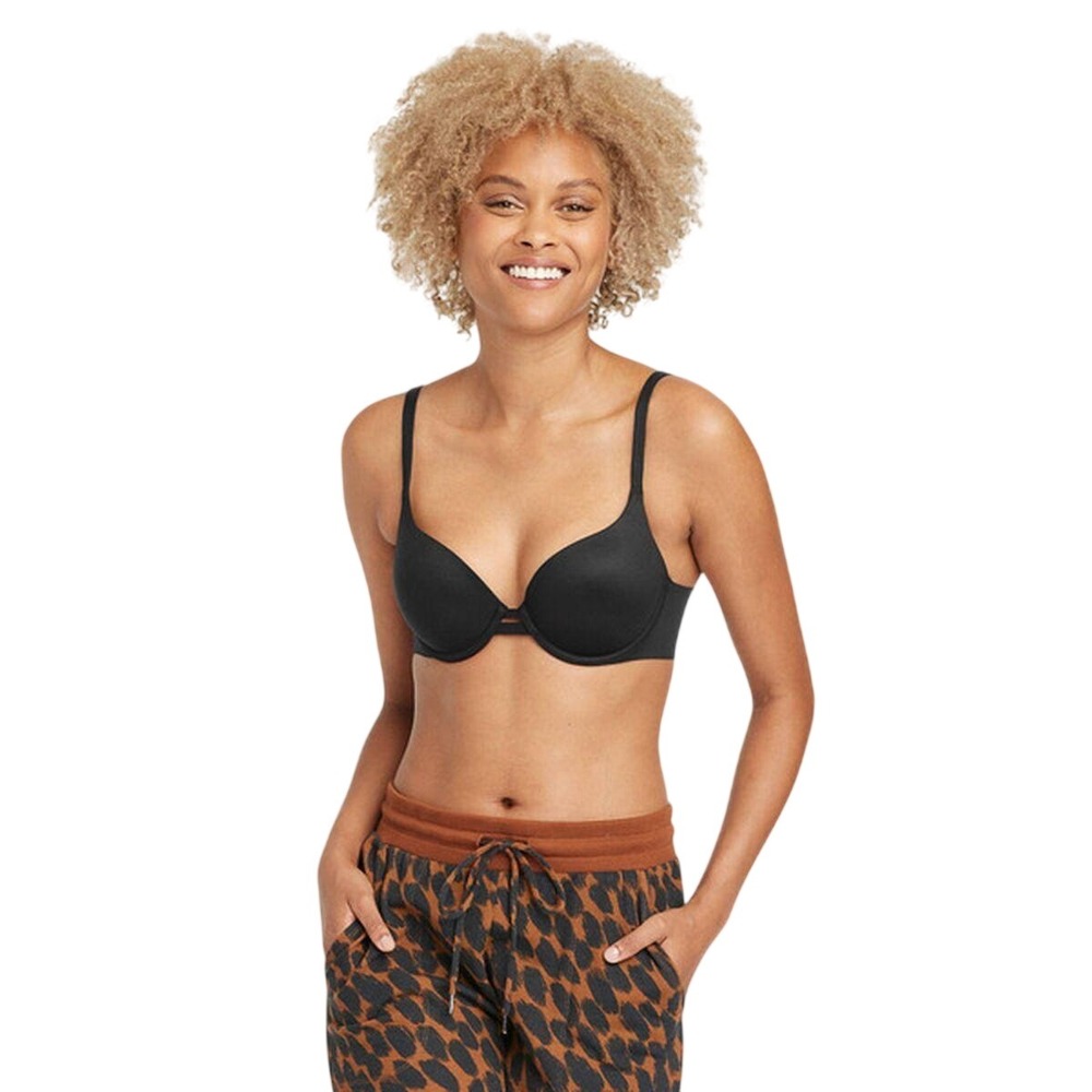 Auden Women's Black Light Lift Plunge Underwire Bra Size 38D